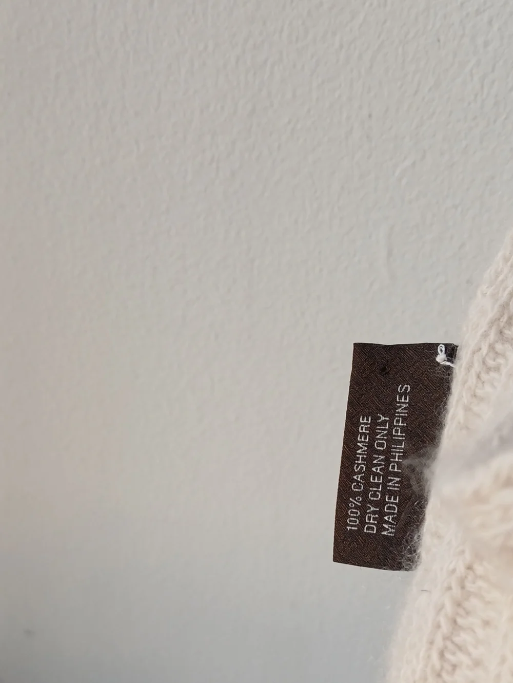 Cole Haan 100% Cashmere Scarf Cream Rectangle